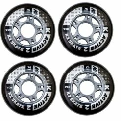 Brandneu ❤️ Kółka Rekreacyjne, Fitness ACTIVE 76mm/80A 4szt. K2, Farbe Schwarz 🔔
