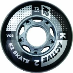 Coupon 💯 K2 72 MM ACTIVE WHEEL 4-PACK, Unisex, Größe: 72mm, Farbe: Schwarz/Grau 😍