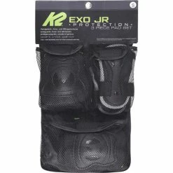 Blitzangebot ❤️ K2 Kinder Inliner Schützer-Set EXO JR PAD SET Schwarz Grün, Größe:S 🎁