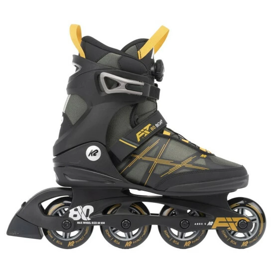 Besorgen 😍 K2 Inline Skates F.I.T. 80 BOA Grey - Mustard Größe 40,5 👍 – Bild 2