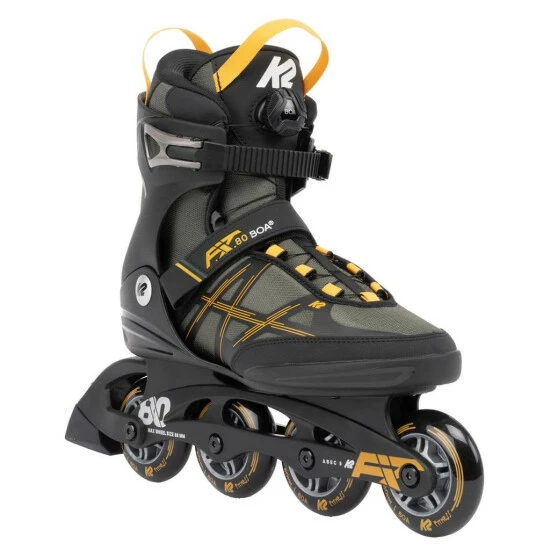 Besorgen 😍 K2 Inline Skates F.I.T. 80 BOA Grey - Mustard Größe 40,5 👍 – Bild 3